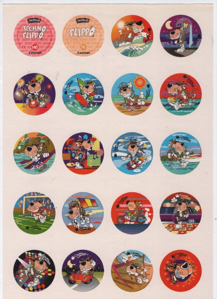 flippo poster 141 - 290 en 3 stickervellen + Chester cartoon, Verzamelen, Flippo's, Ophalen of Verzenden, Losse flippo's