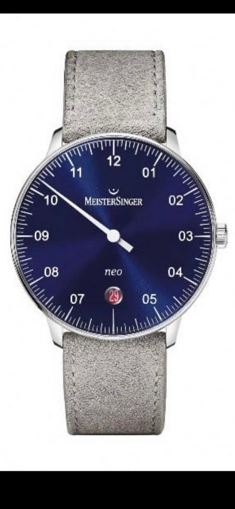 MeisterSinger Neo met datum - Nieuw NE908N, Sieraden, Tassen en Uiterlijk, Horloges | Heren, Overige merken, Staal, Polshorloge