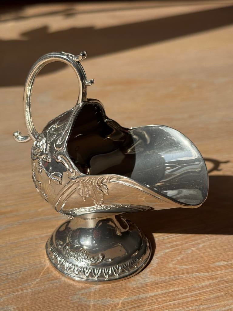 Zilveren melk-en suikerkan set met suikerstrooier en lepels, Ophalen of Verzenden, Zilver