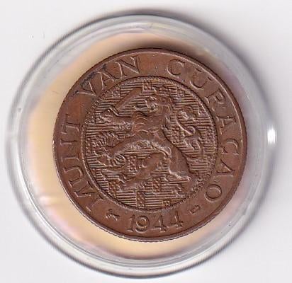 Curacao 2 1/2 Cent 1944 PD  Fraai, Postzegels en Munten, Munten | Nederland, Verzenden, Koningin Wilhelmina, Overige waardes, Losse munt
