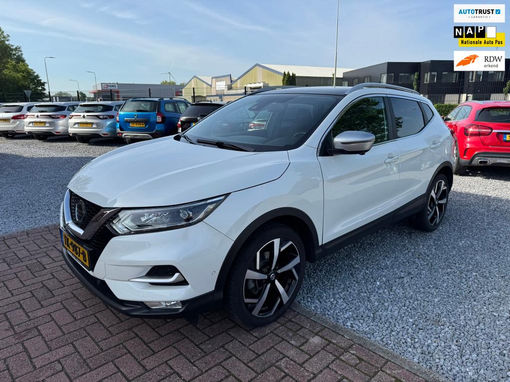 Nissan Qashqai 1.2 Tekna +, Led, Panorama, Leder, 360, Trekh, Gebruikt, 4 cilinders, 116 pk, Wit
