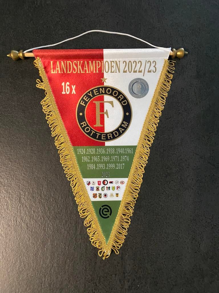 Kampioen vaan Feyenoord, Verzamelen, Sportartikelen en Voetbal, Verzenden, Zo goed als nieuw, Feyenoord, Vaantje of Sjaal