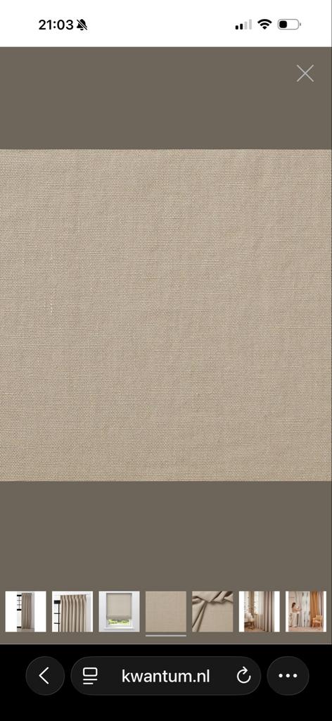 Nieuwe Naturel (beige/taupe) ringgordijnen met toebehoren, Ophalen, 100 tot 150 cm, 200 cm of meer, Beige