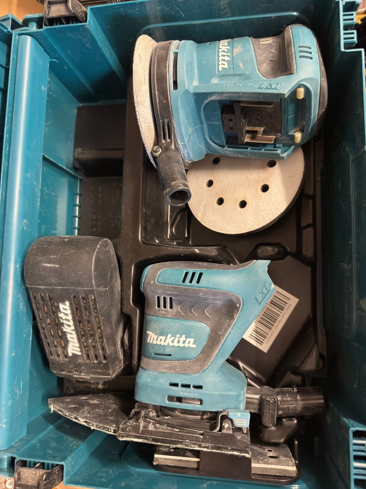 Makita excentrische en handpalm schuurmachine, Ophalen of Verzenden, Minder dan 600 watt, Excentrische schuurmachine