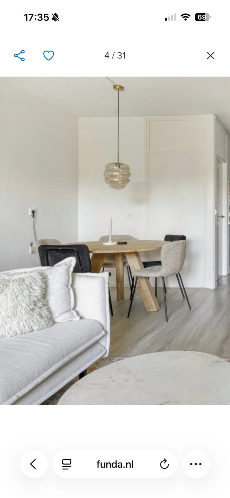 Woood rhonda eettafel, Ophalen, Zo goed als nieuw, Rond, 100 tot 150 cm