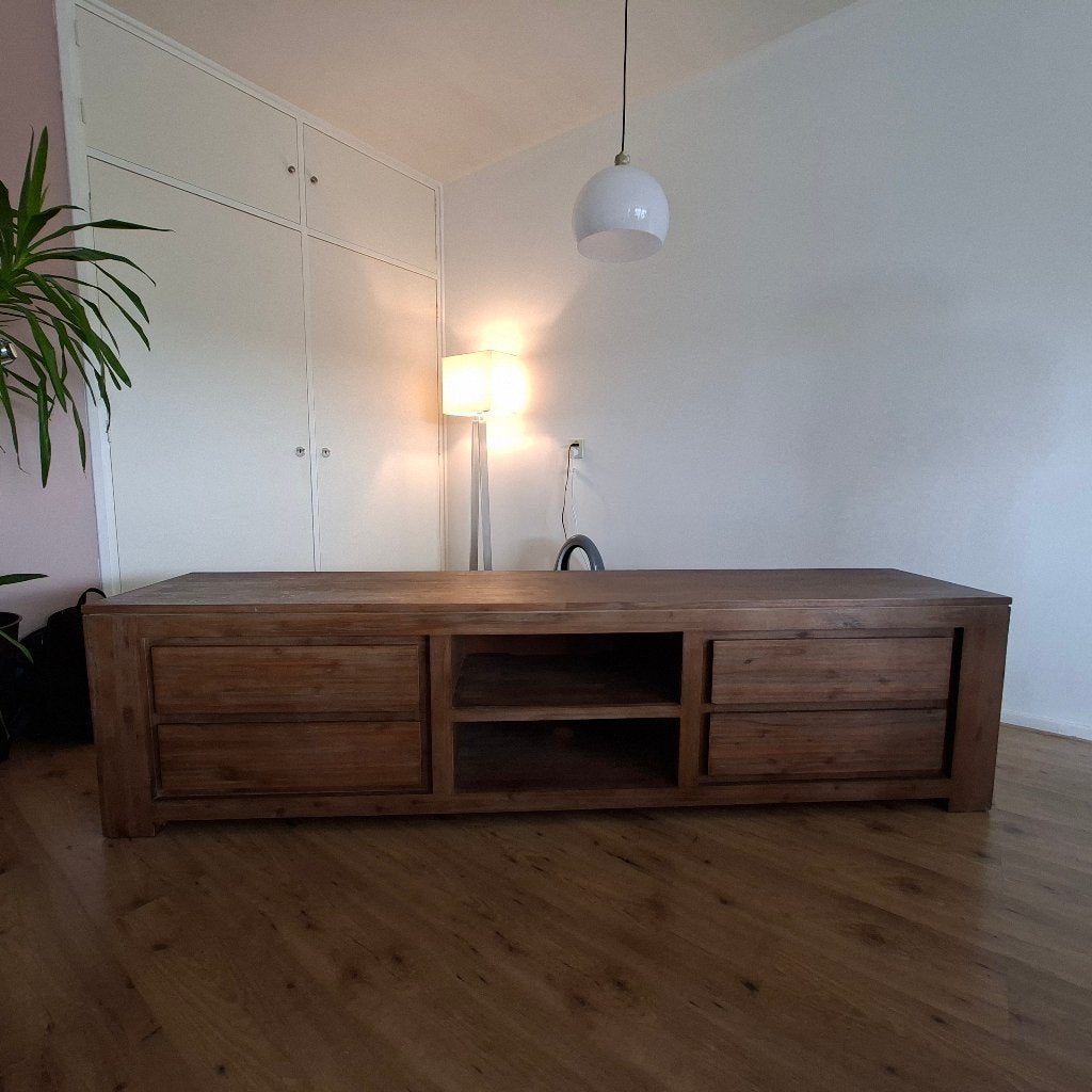 Topdeal! Robuuste houten dressoir, Ophalen, Overige materialen, Gebruikt, 200 cm of meer