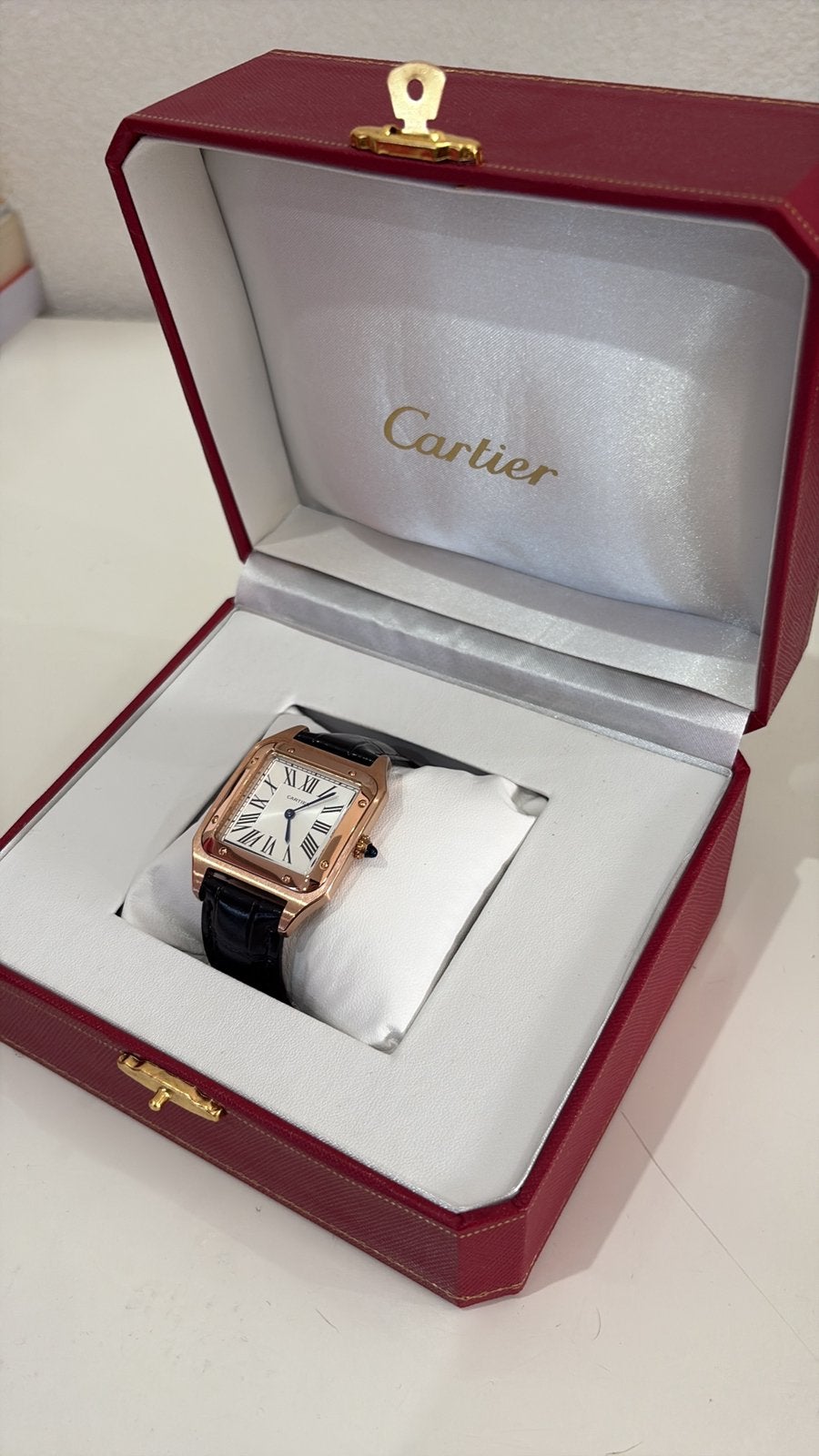 Cartier Santos Dumont Rose 38MM Horloge, Ophalen of Verzenden, Nieuw