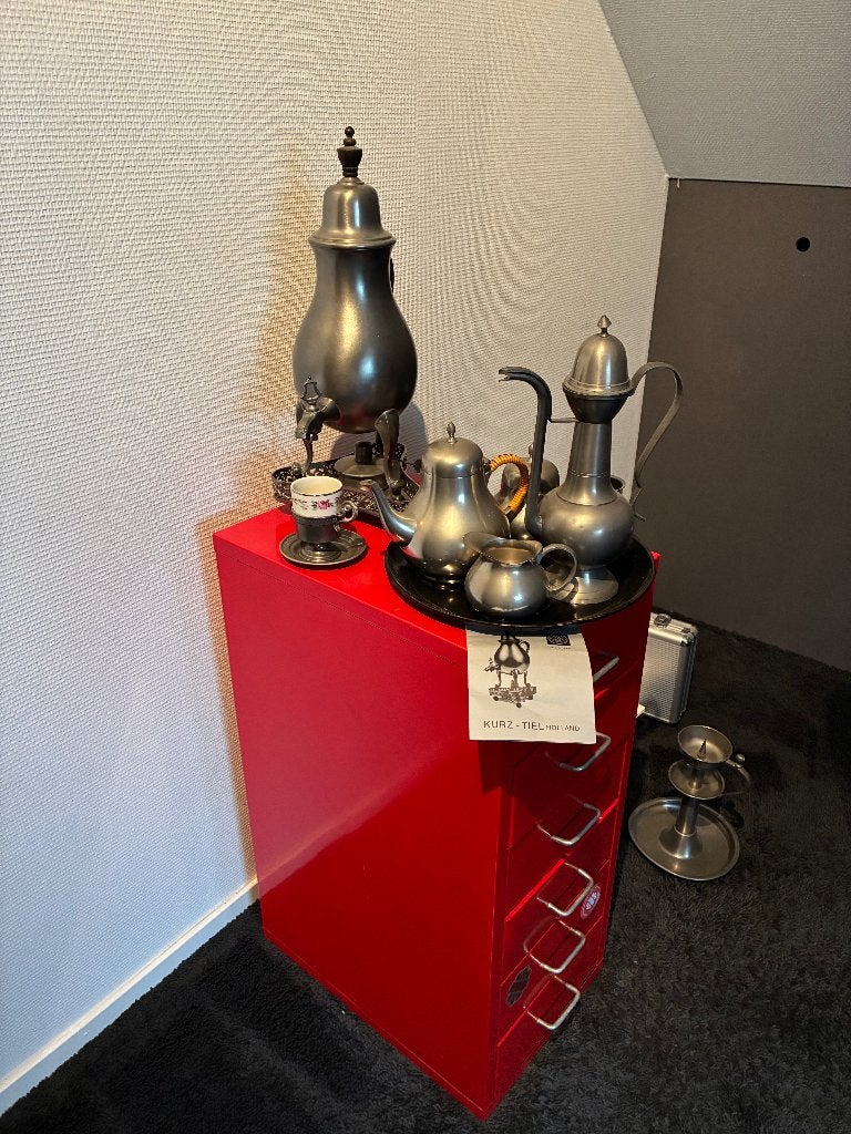 Tinnen koffie- en theeset, Antiek en Kunst, Ophalen