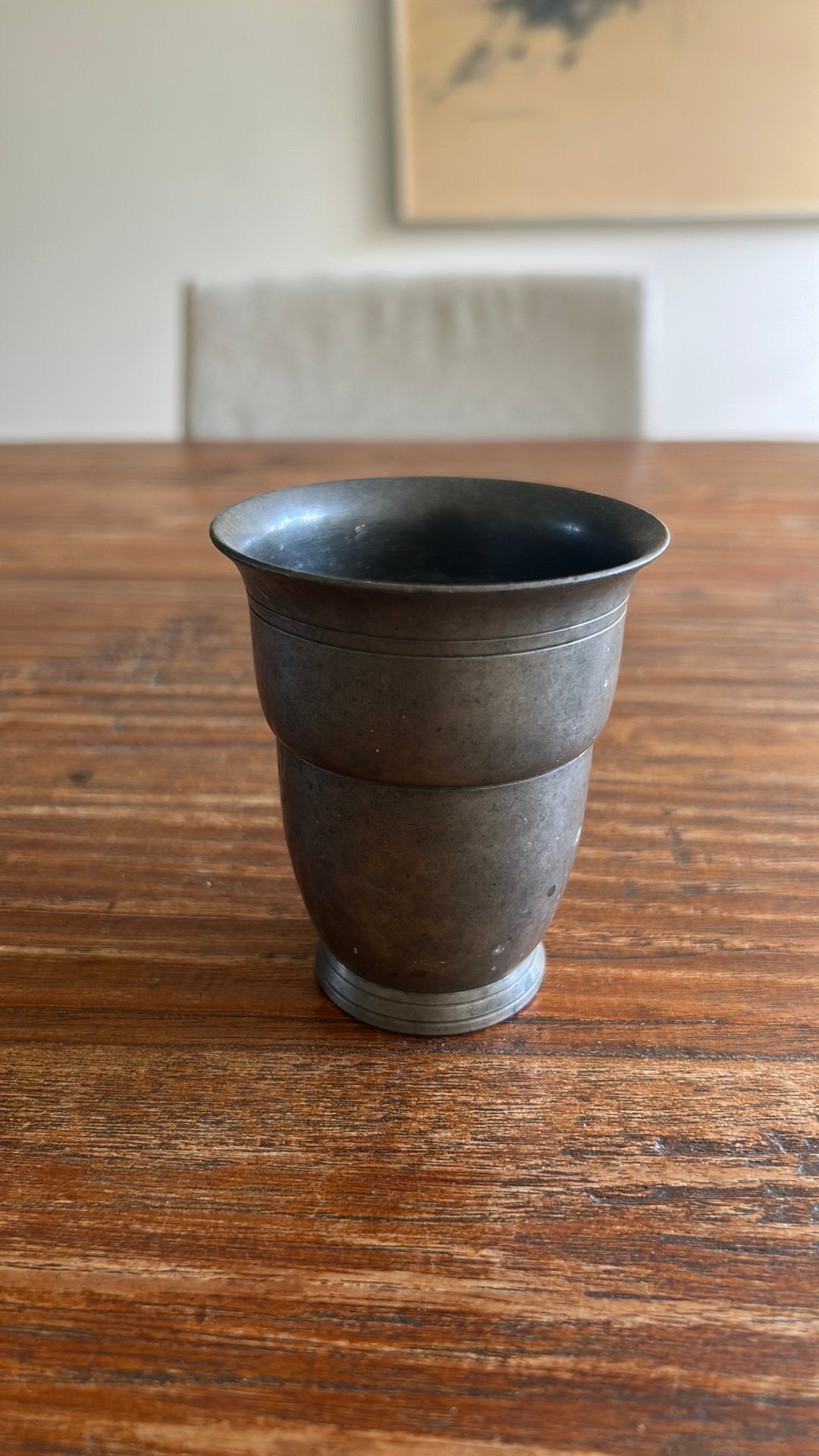 Tin beker vaasje chris van der Hoef, Antiek en Kunst, Antiek | Tin, Ophalen of Verzenden