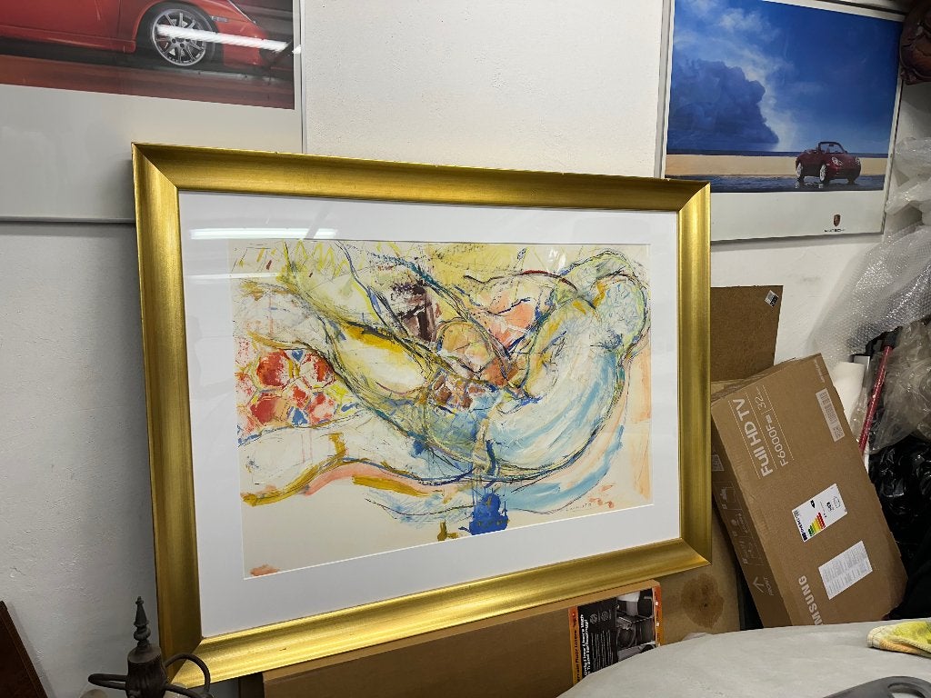 PAUL DE LUSSANET, Schilderij,    (groot)., Ophalen, Abstract, Gesigneerd, Gemengde techniek