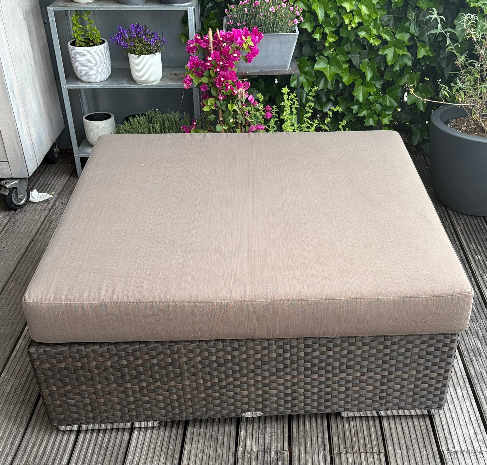 DEDON Lounge Hocker 110x110 Java incl. kussen, Tuin en Terras, Ophalen, Gebruikt, Hocker, Loungeset