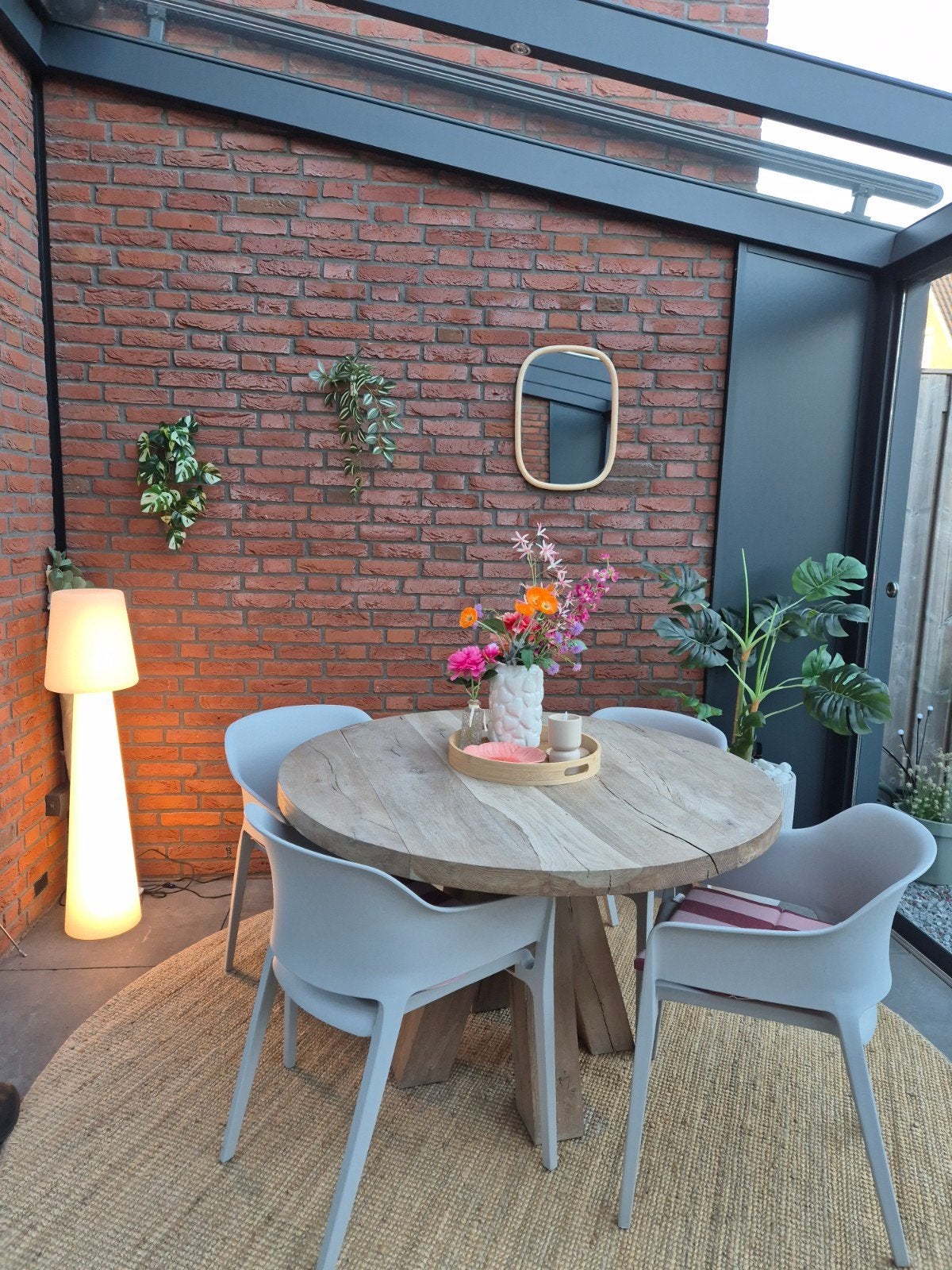 Zand grijzige tuinstoelen 4 stuks, Ophalen