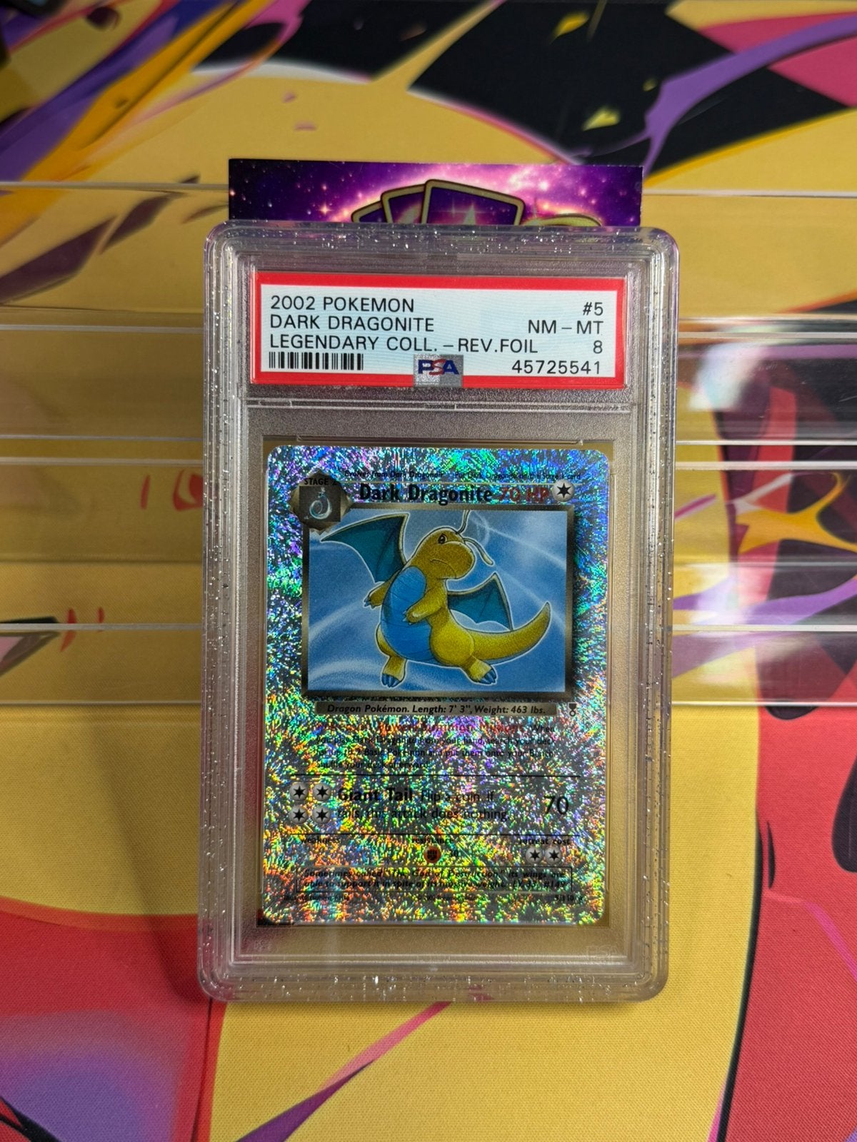Dark dragonite legendary collection reverse holo PSA 8