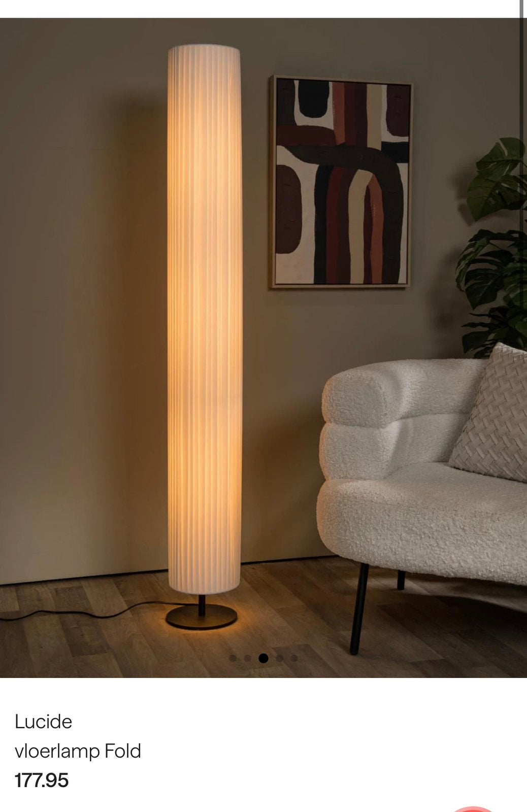 Lucide Vloerlamp Fold - Nieuw in doos, Ophalen, Nieuw, Textiel, 150 tot 200 cm