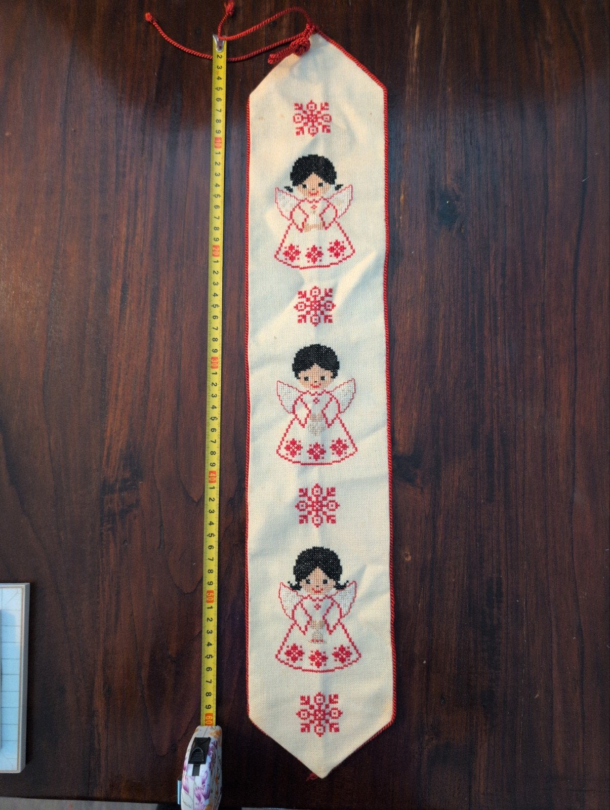 Geborduurde Kerst Engelen Wandhanger - Handgemaakt, Gebruikt, Meerkleurig, Ophalen of Verzenden, Landelijk