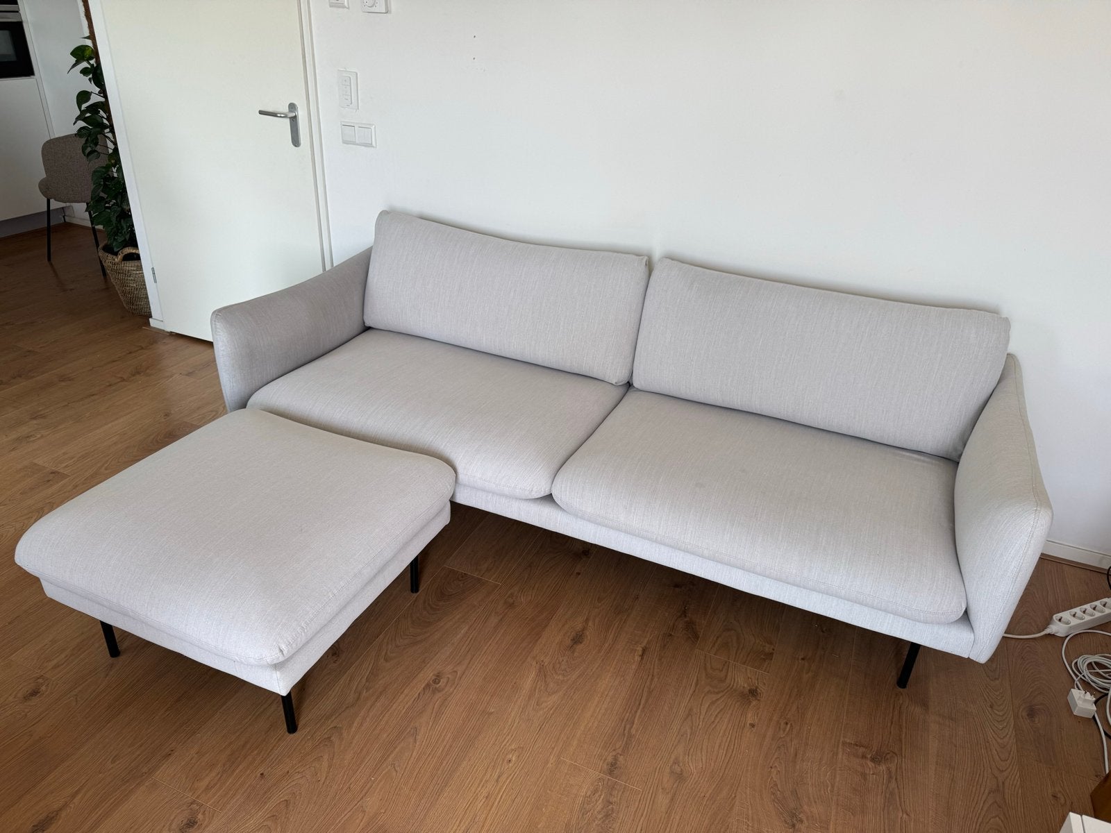 Westwing Moby 3-zits bank met hocker, Ophalen, Gebruikt, Driepersoons, 75 tot 100 cm
