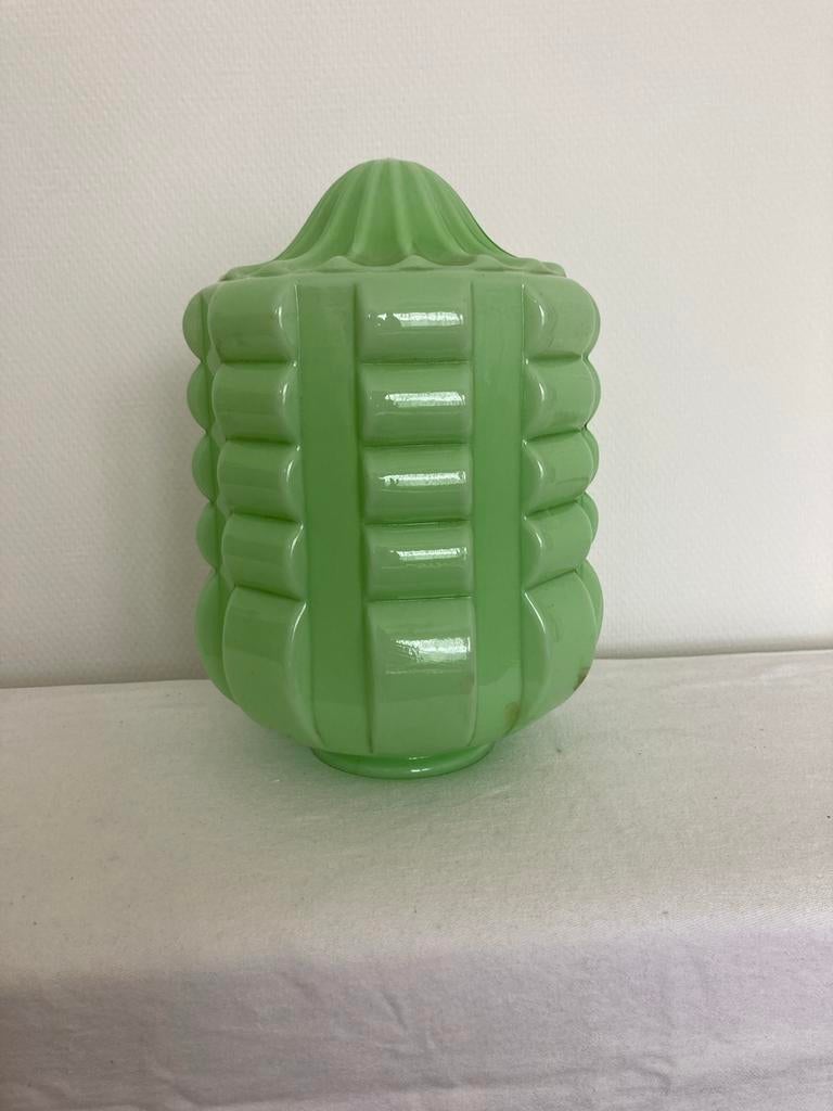 Antieke opaline lampenkap groen art deco, Antiek en Kunst, Antiek | Lampen, Ophalen