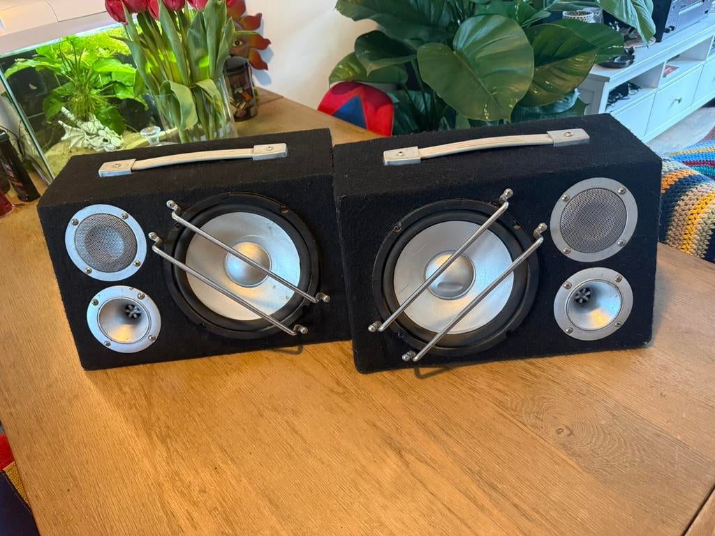 2x Speakers / Boxen met handvat, Ophalen of Verzenden, Zo goed als nieuw