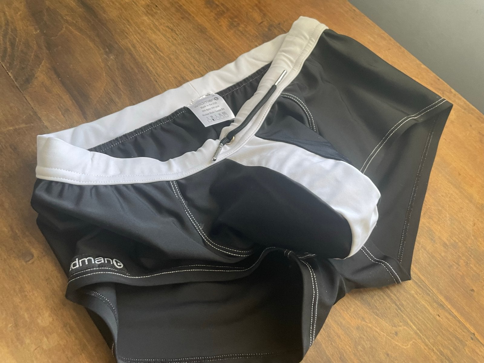 WildmanT BigBoy pouch zwembroek - Zwart/Wit, Verzenden, Zwart