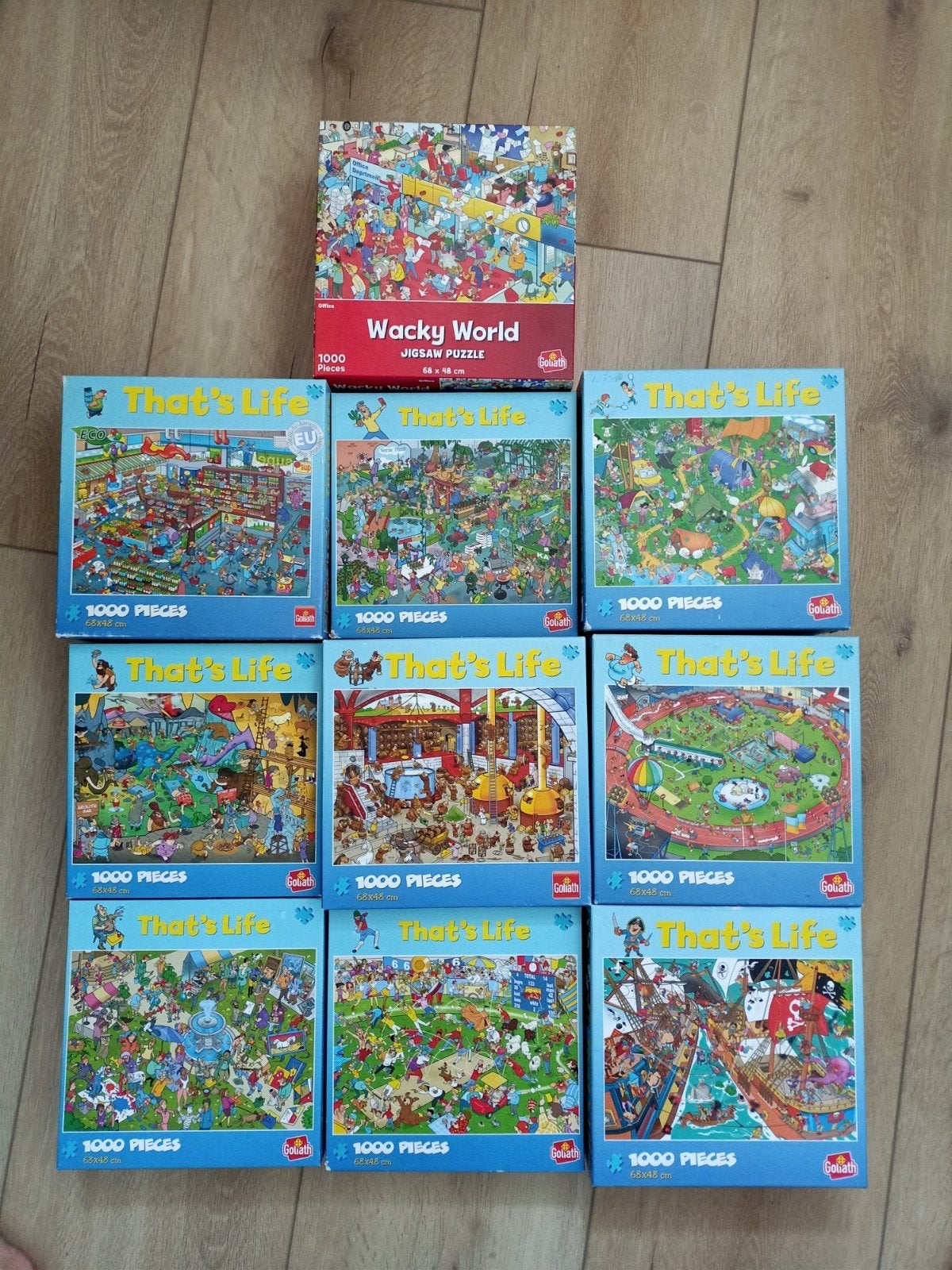 9 Goliath That's Life  1 Wacky World Legpuzzels 1000 stukjes, Ophalen of Verzenden, 500 t/m 1500 stukjes, Gebruikt, Legpuzzel