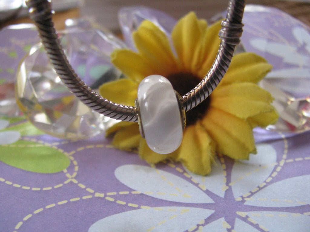 Pandora SHINE collectie 767160 = MURANO white waves, Glas of Kristal, Pandora, Ophalen of Verzenden, Zo goed als nieuw