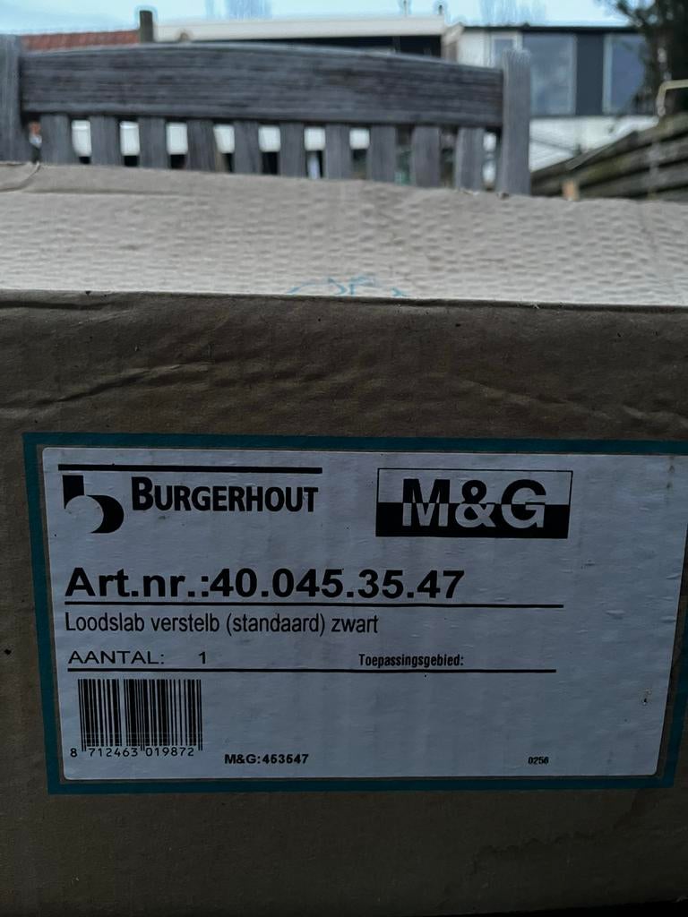 Loodslab verstelbaar zwart - Burgerhout M&G, Ophalen, Nieuw