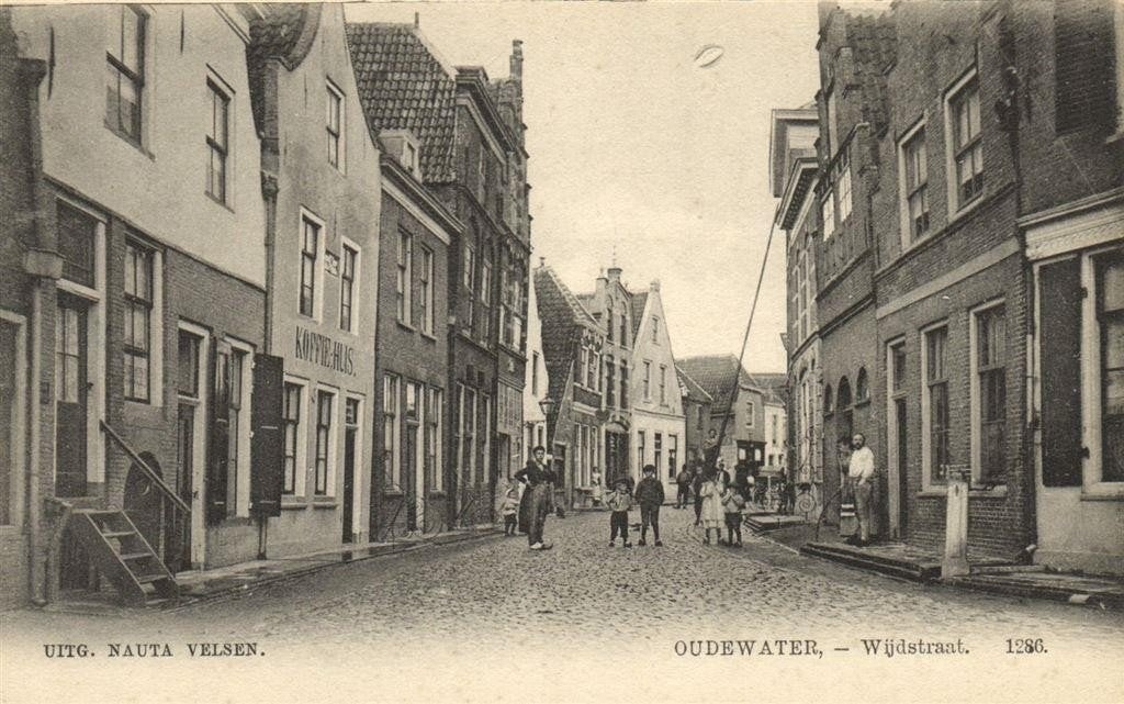 Oudewater, - Wijdstraat. - ongelopen, Ophalen of Verzenden, Voor 1920, Ongelopen, Utrecht
