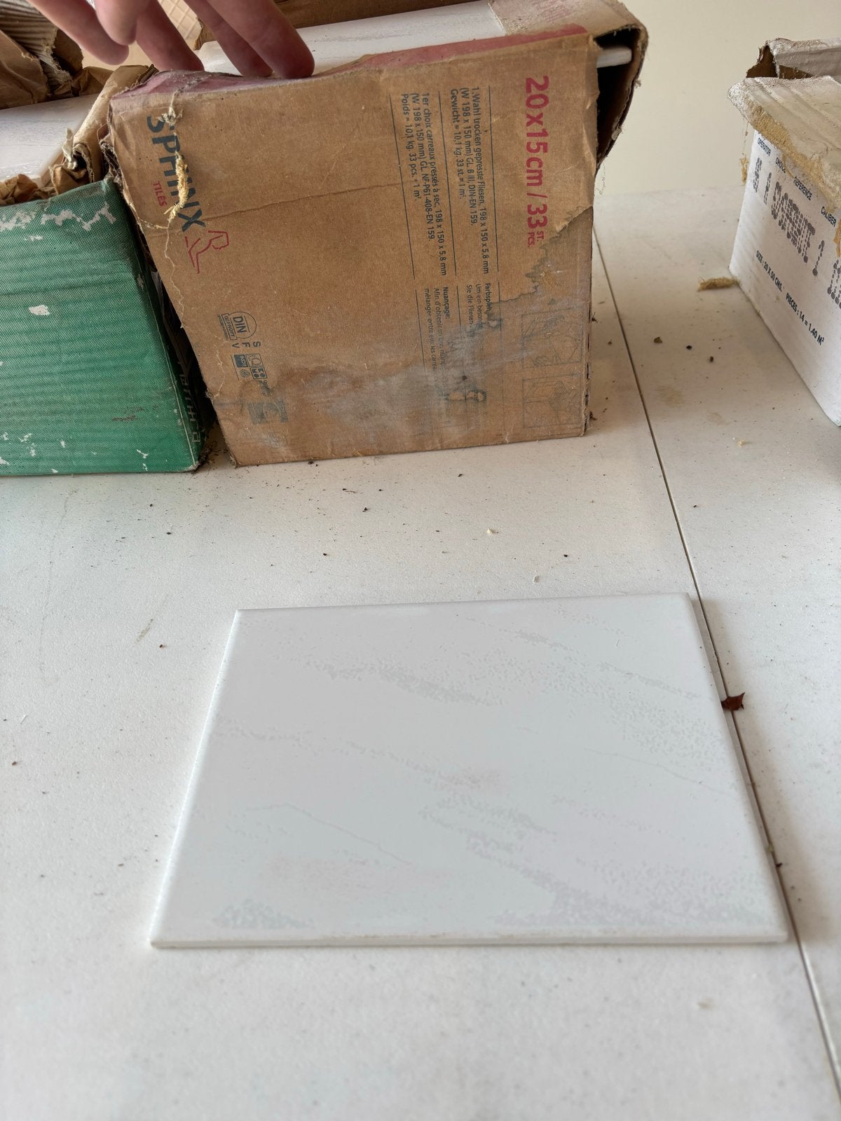 50x Witte Tegels 15x20 cm - Sphinx, Doe-het-zelf en Verbouw, Tegels, Ophalen, Nieuw, Minder dan 20 cm, 20 tot 40 cm