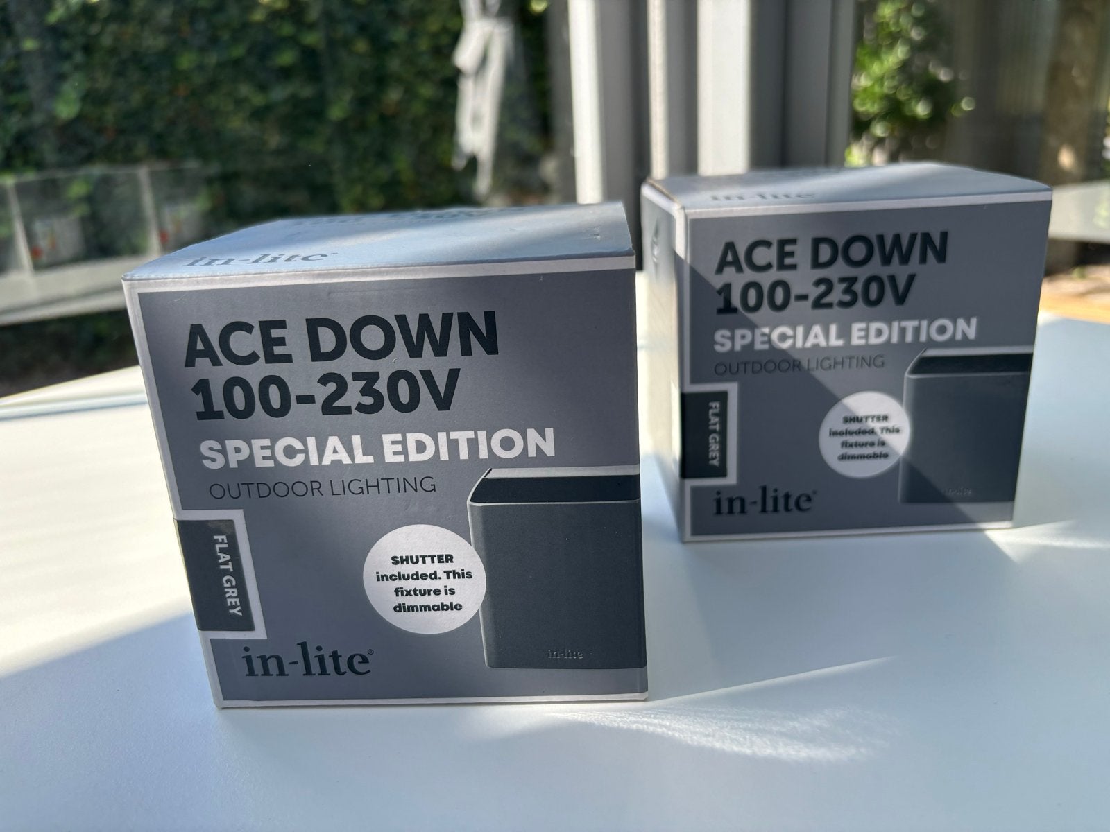 In-lite ACE DOWN 100-230V Special Edition FLAT GREY, Minder dan 50 watt, Wandlamp, Ophalen of Verzenden, Netvoeding