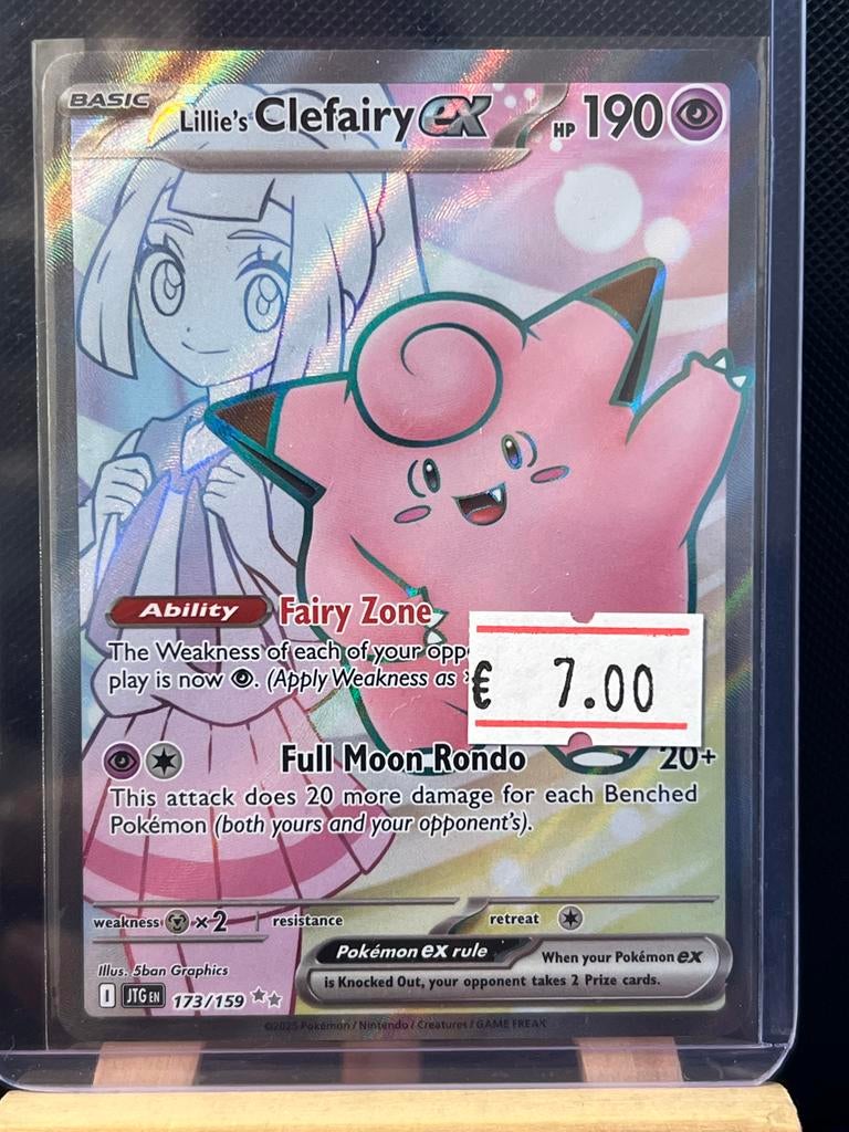 Lillie's Clefairy ex Pokémon Kaart 173/159, Ophalen of Verzenden, Zo goed als nieuw, Losse kaart