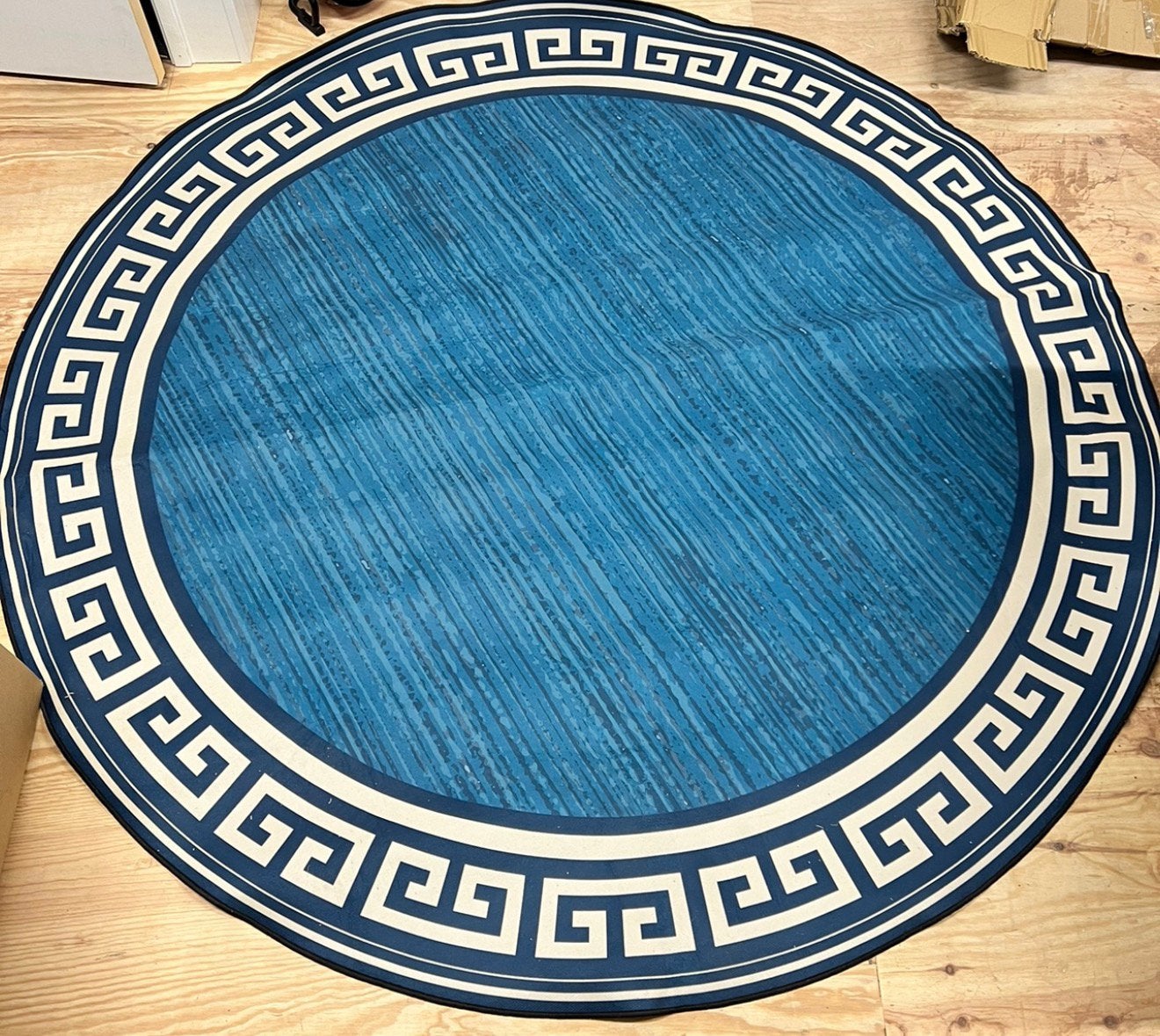 XL rond vloerkleed tapijt 200cm ronde cirkel Chinese stijl, Blauw, Rond, Ophalen of Verzenden, H
