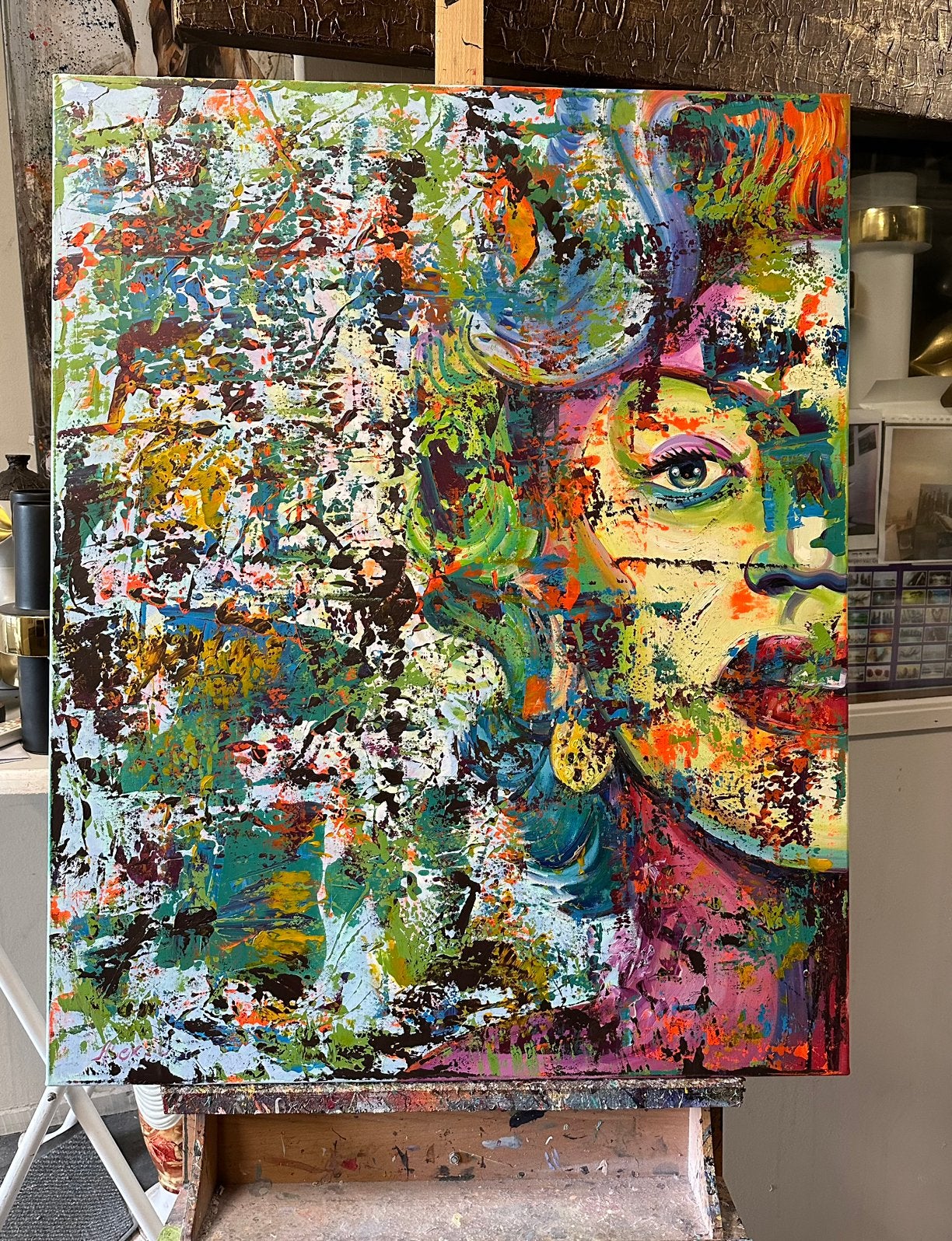 Alex L- Marylin Monroe- Handgeschilderd- Uniek-XL, Ophalen of Verzenden
