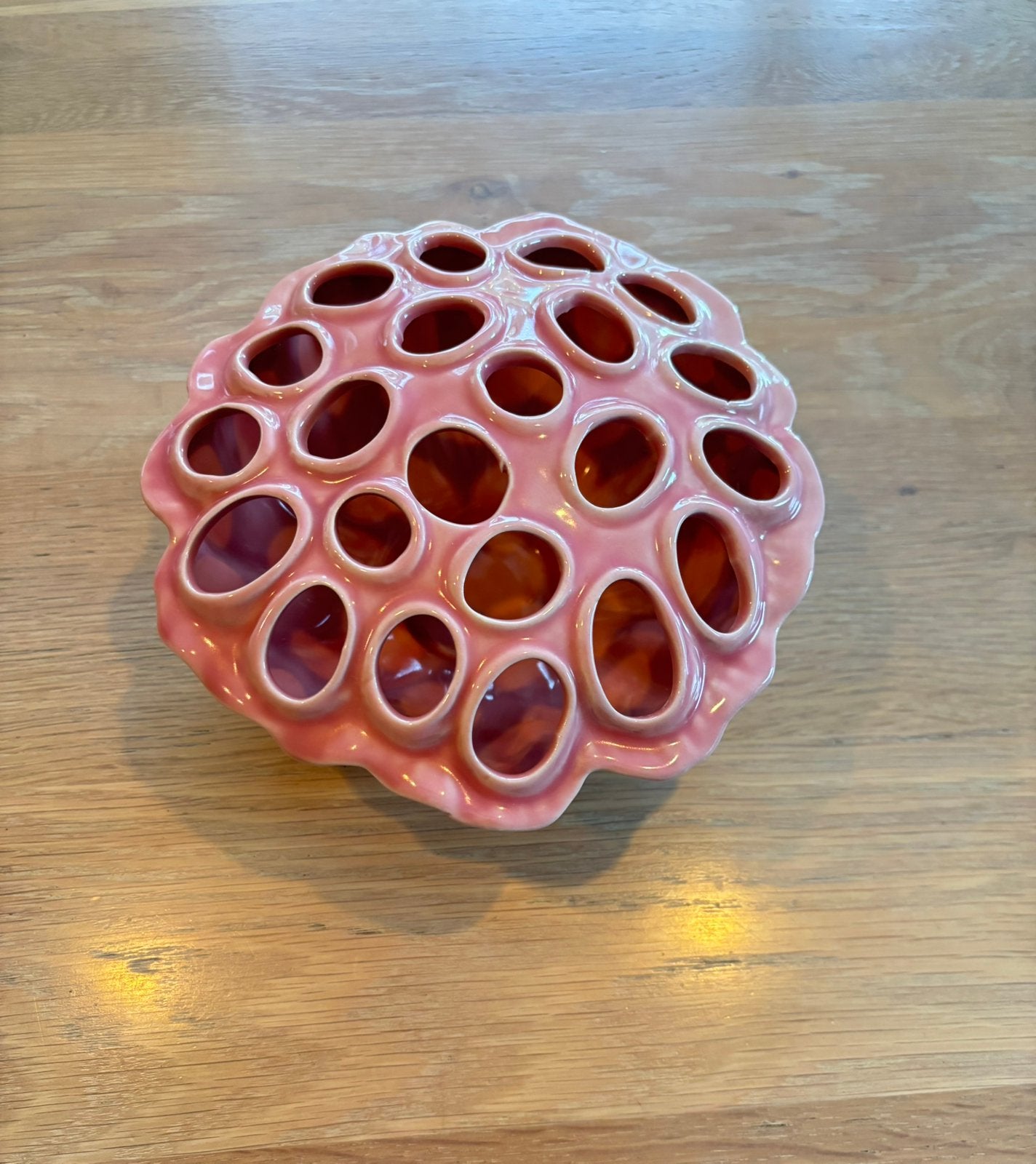 Des Pots lotus vaas roze, Ophalen of Verzenden, Zo goed als nieuw, Aardewerk of Porselein, Minder dan 50 cm
