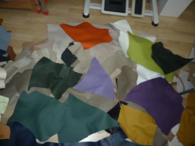 Kleurmix 8,7 kilo soepel echt leer rundleer, Hobby en Vrije tijd, Stoffen en Lappen, Overige kleuren, Leer of Kunstleer, Nieuw