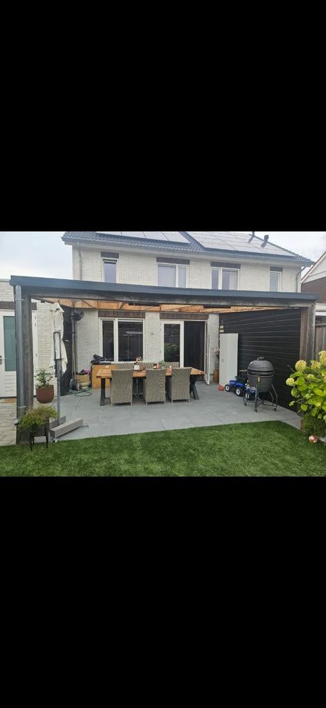 Eiken overkapping met glazen dak, Tuin en Terras, Overkappingen, Ophalen of Verzenden