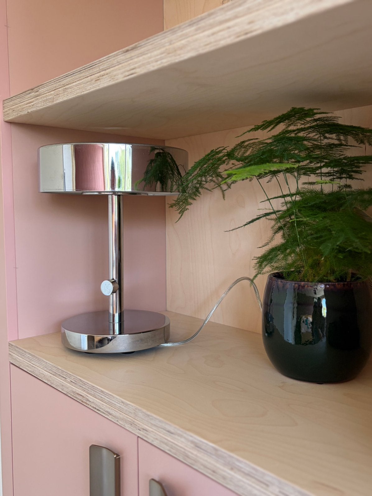 Vintage Ikea tafellamp 2017 Ola Wihlborg chroom, Ophalen, Overige stijlen, IKEA, Zilver