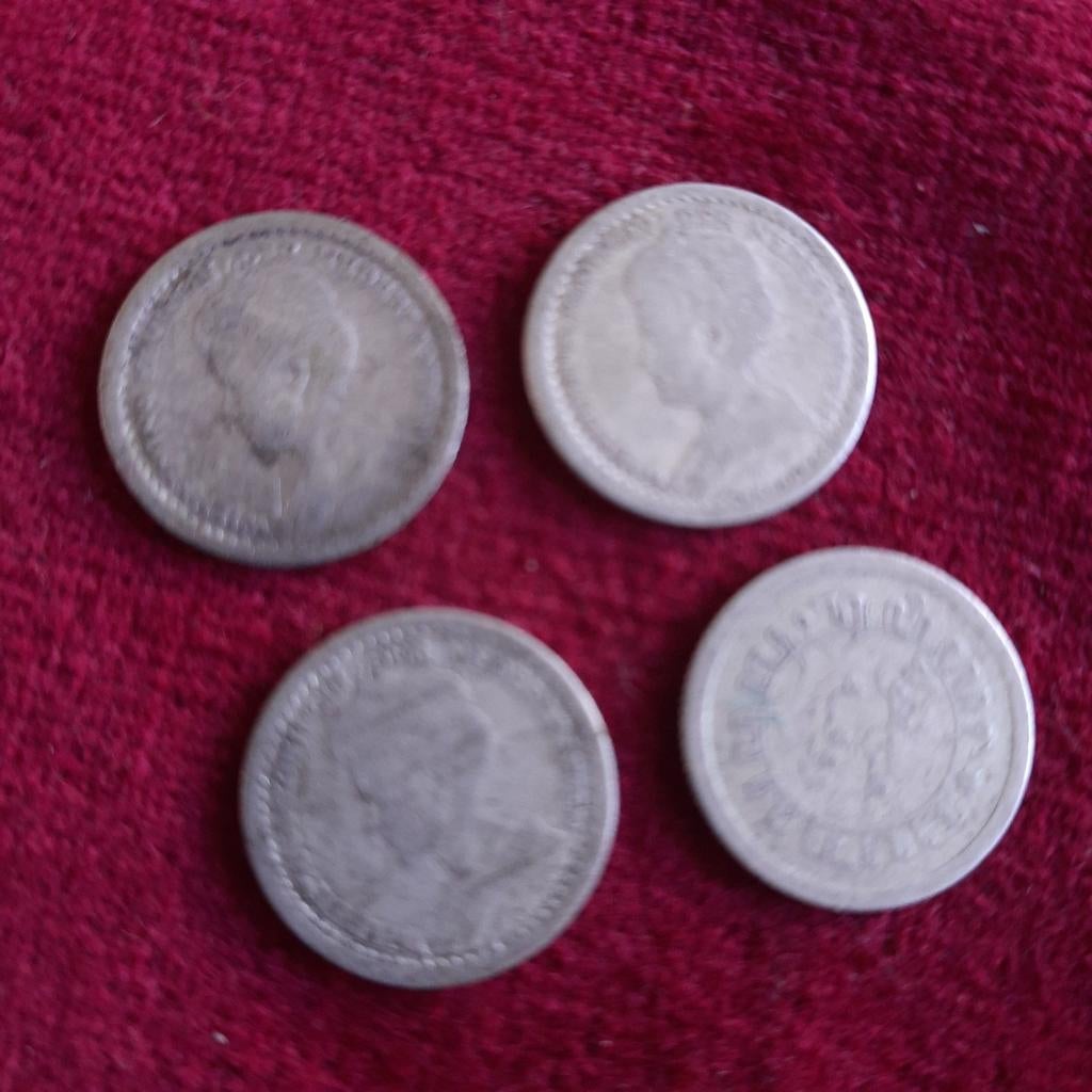 Vijf Xilveren Munten 10 Cent 1917 t/m 1920, Verzenden, Koningin Wilhelmina, 10 cent