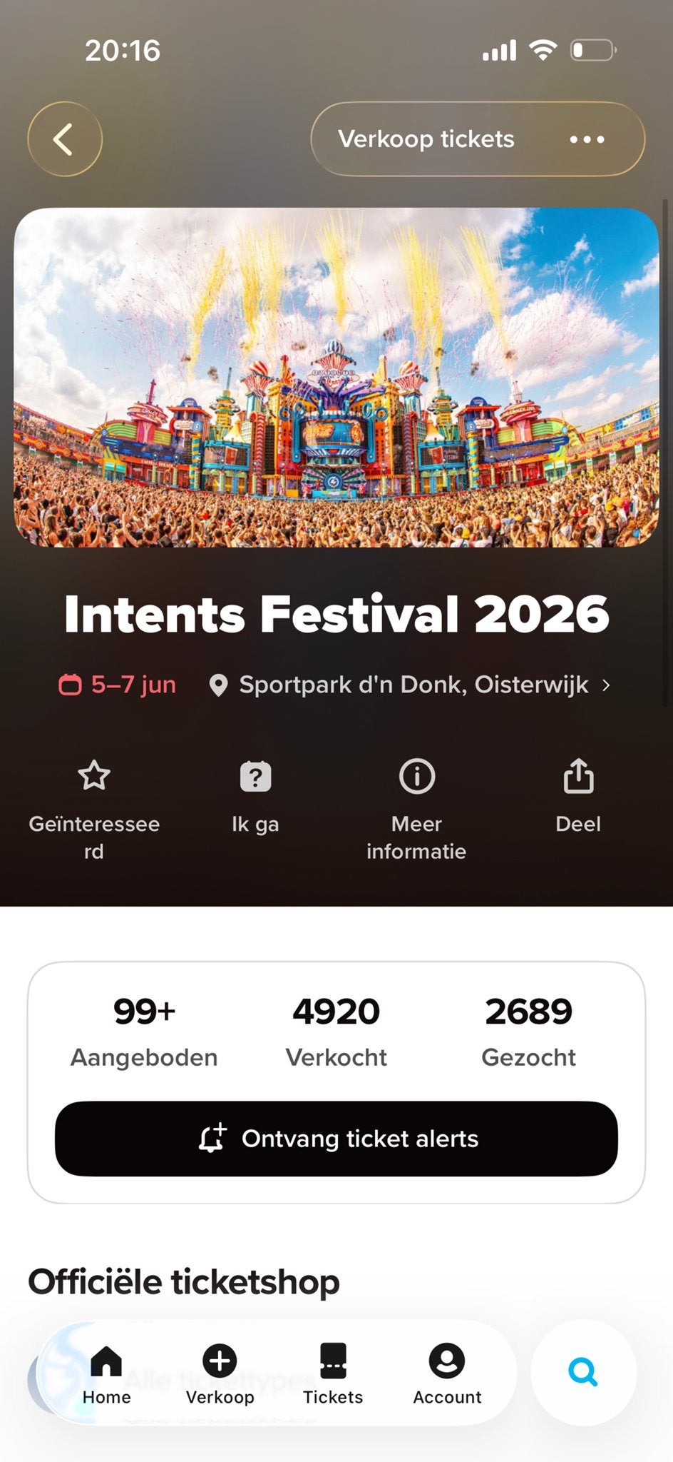 Intents festival, Eén persoon