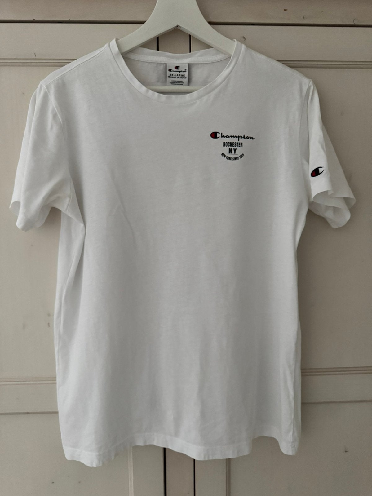 Champion jongens t-shirt wit maat 176, Kinderen en Baby's, Kinderkleding | Maat 176, Ophalen of Verzenden, Zo goed als nieuw, Jongen