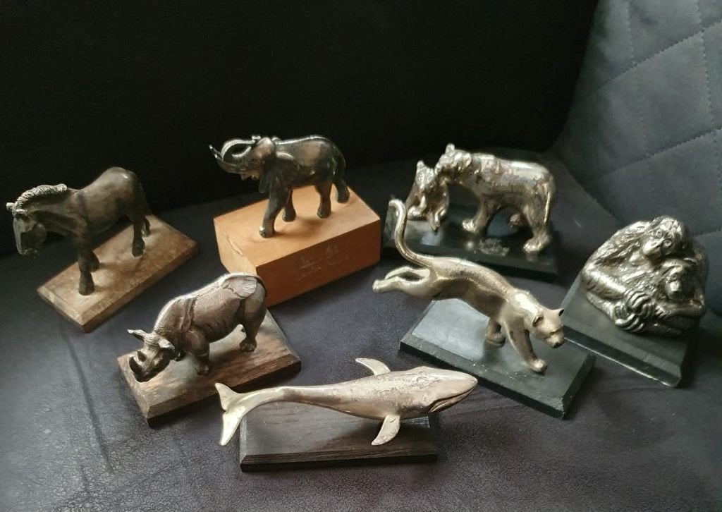 7 x Verschillende verzilverde WNF beeldjes., Verzamelen, Dierenverzamelingen, Ophalen of Verzenden, Zo goed als nieuw, Overige soorten