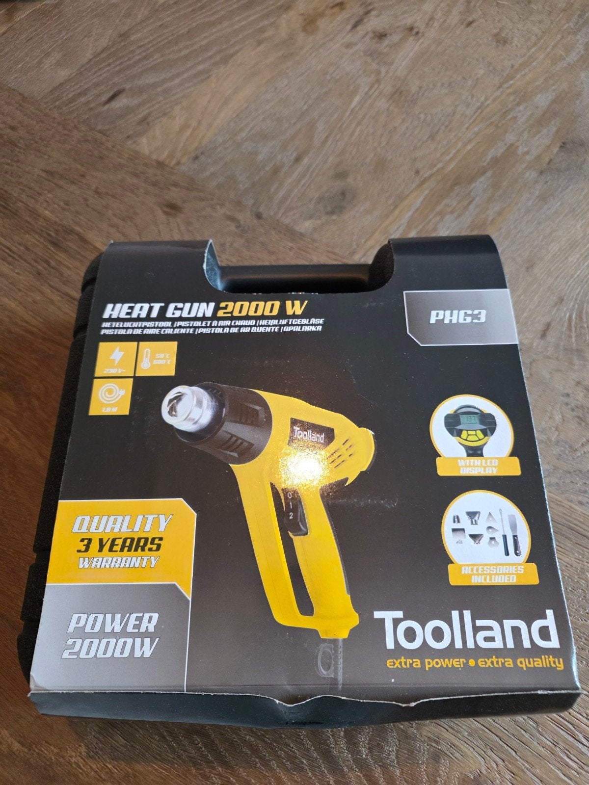 Toolland Heteluchtpistool 2000W met LCD-display, Ophalen, Nieuw