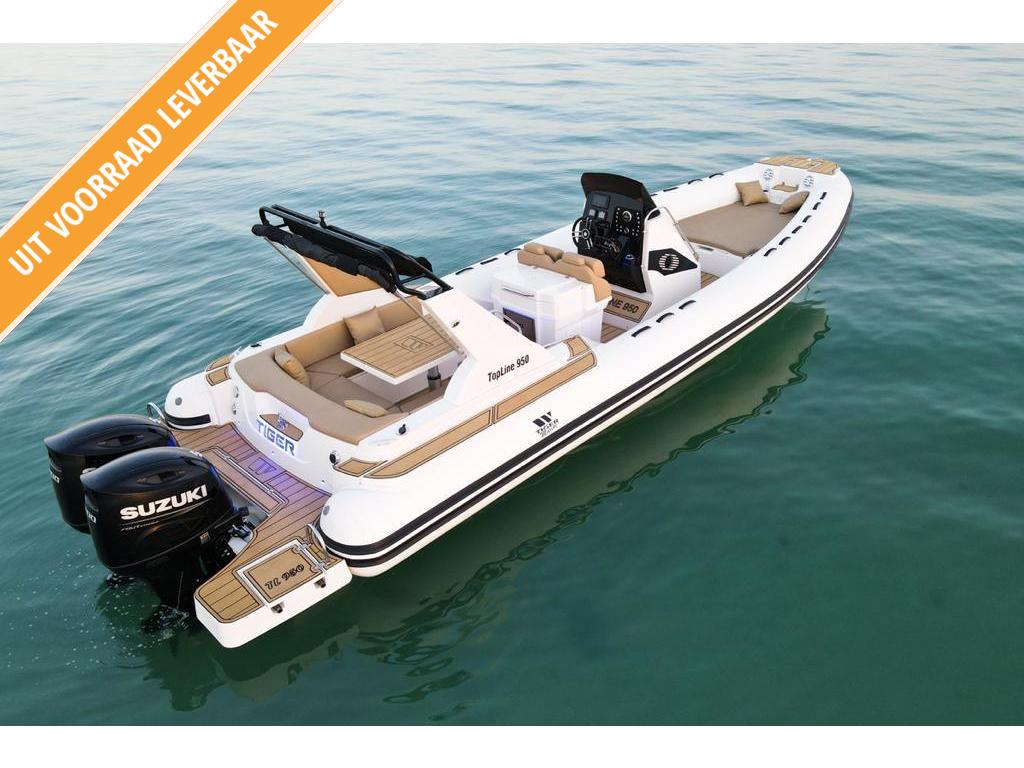 Tiger Marine 950 Topline 2x 200 pk suzuki FULL OPTION NIEUW, Watersport en Boten, Rubberboten, 10 m, Nieuw, Benzine, Tiger Marine
