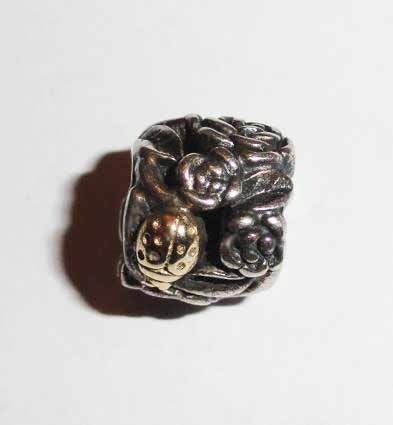 Pandora Trollbead Zilver Goud Lieveheersbeestje vintage, Sieraden, Tassen en Uiterlijk, Bedels, Verzenden, Pandora, Zo goed als nieuw