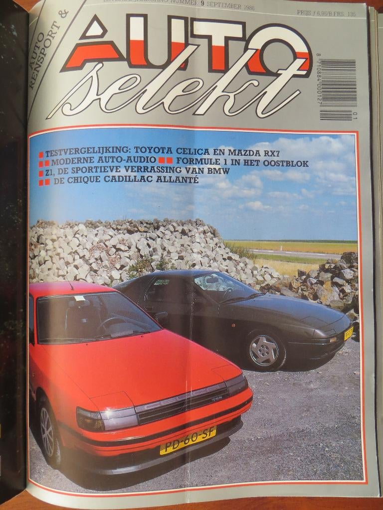 Autoselekt 9 1986 test Toyota Celica 2.0 GT vs Mazda RX7, Ophalen of Verzenden, Zo goed als nieuw, Mazda