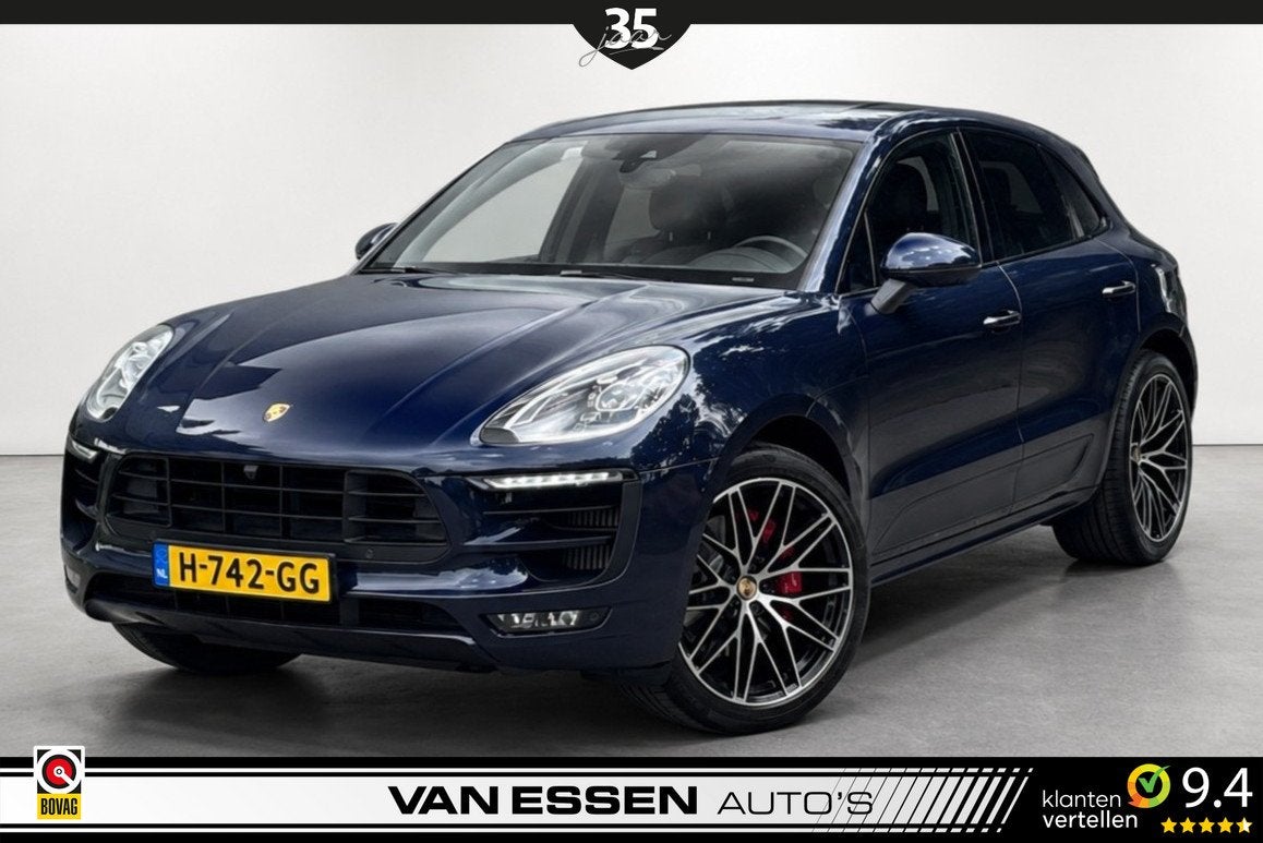 Porsche Macan 3.0 GTS Pano Leder Camera Luchtvering Stoel/St, Auto's, Automaat, Gebruikt, Euro 6, Blauw