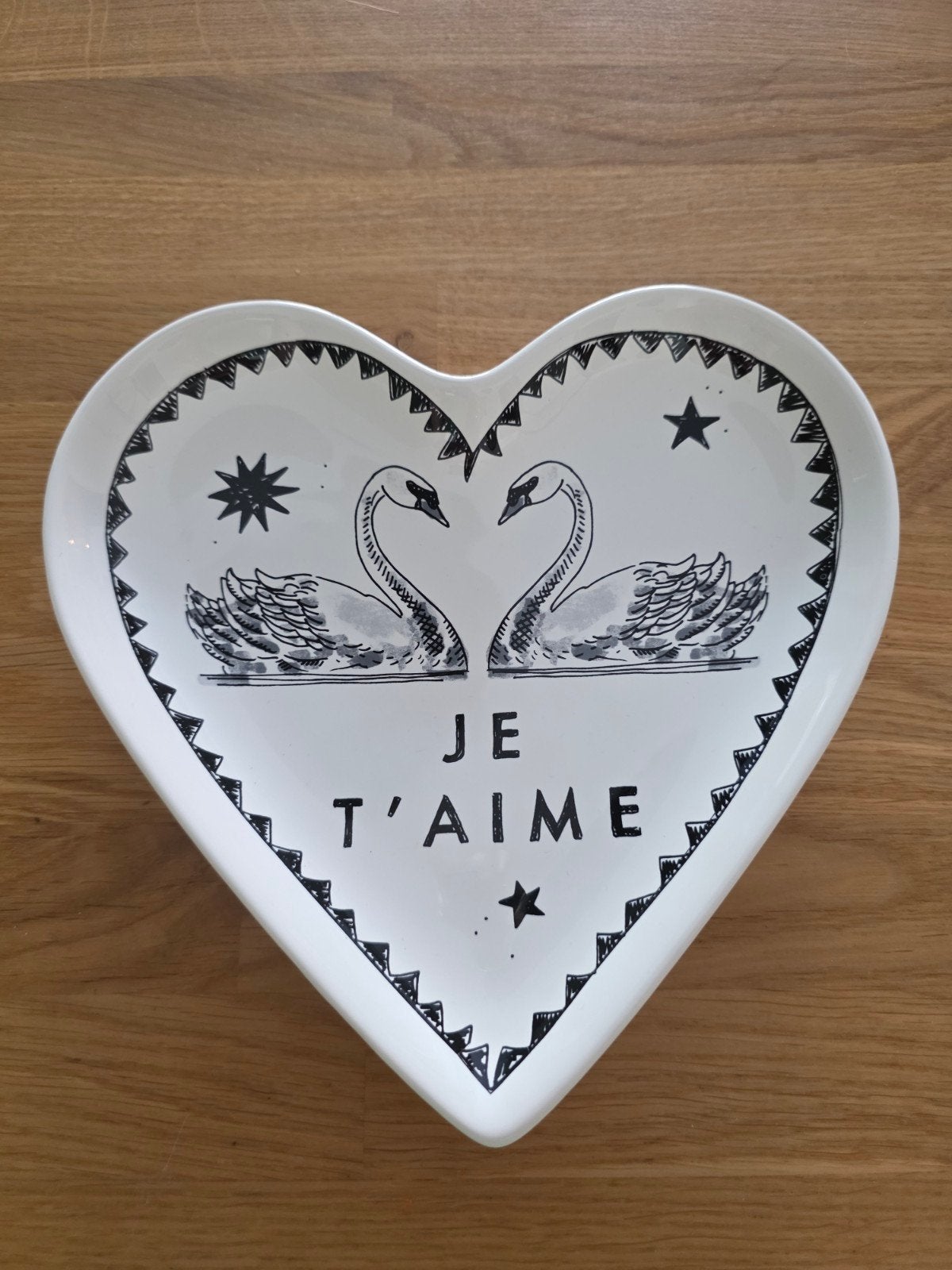 Blond Amsterdam bord hart 'Je t'aime' zwanen, Ophalen, Keramiek, Zo goed als nieuw, Bord(en)