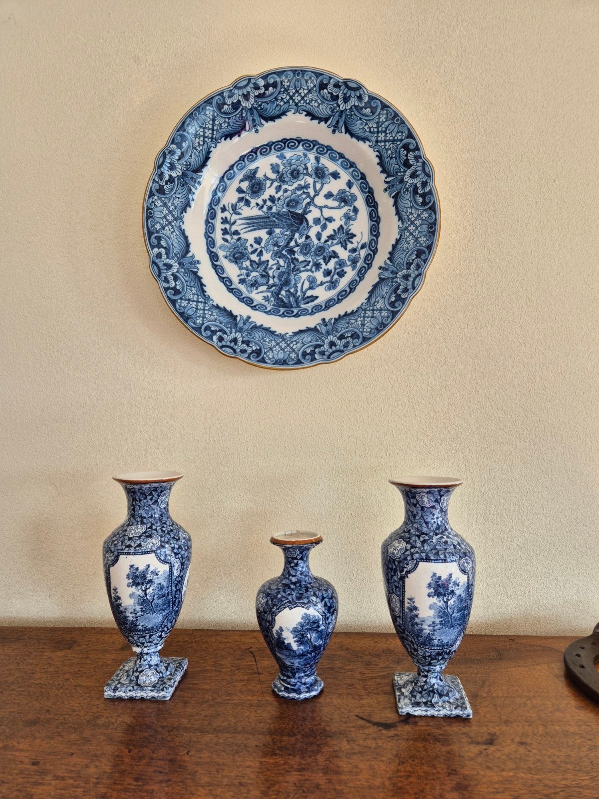 Villeroy & Boch Blauw Servies - Vaasjes en Wandbord, Ophalen of Verzenden