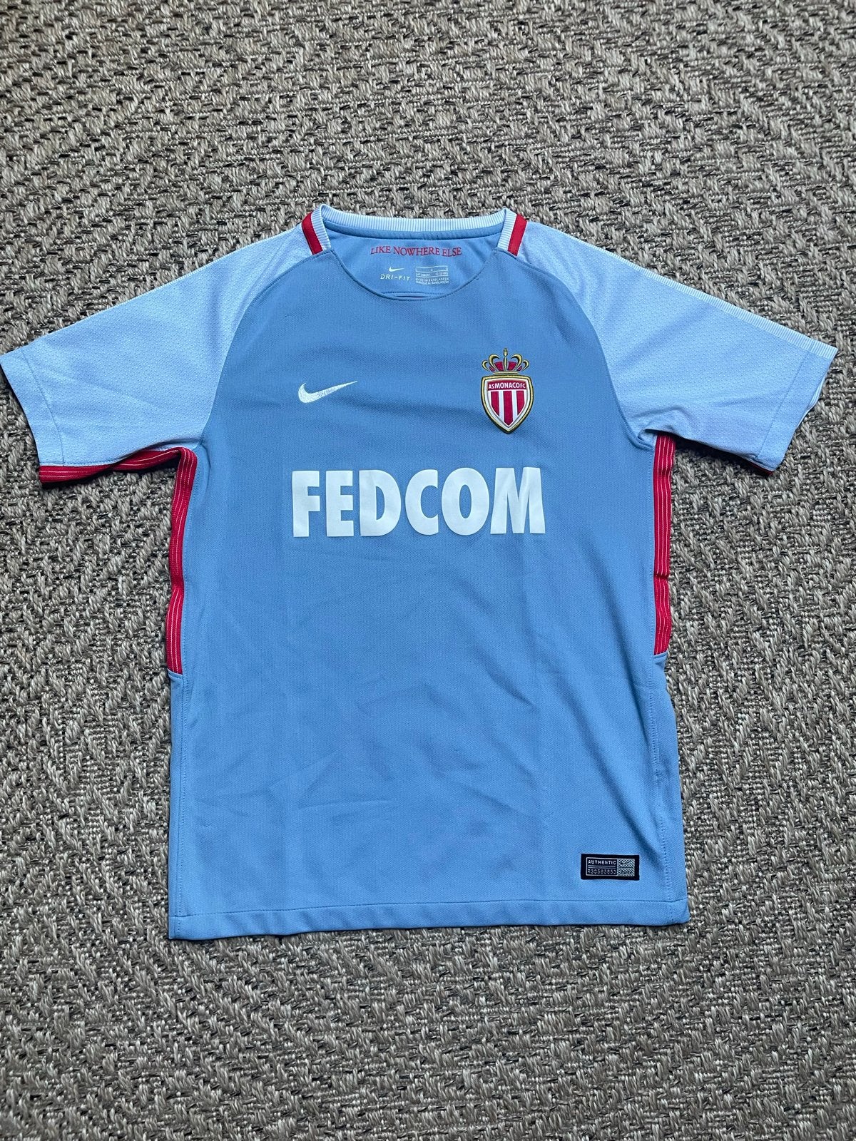 AS Monaco Uitshirt 2017/18 Kids L - Fedcom Sponsor, Maat L, Verzenden, Zo goed als nieuw, Shirt