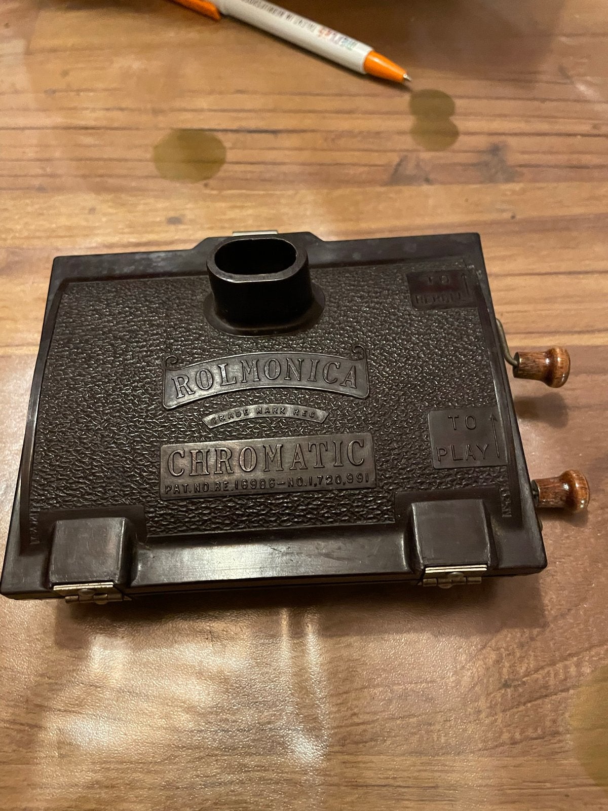 Rolmonica Chromatische Mondharmonica, speeldoos, muziekdoos, Ophalen of Verzenden, Gebruikt