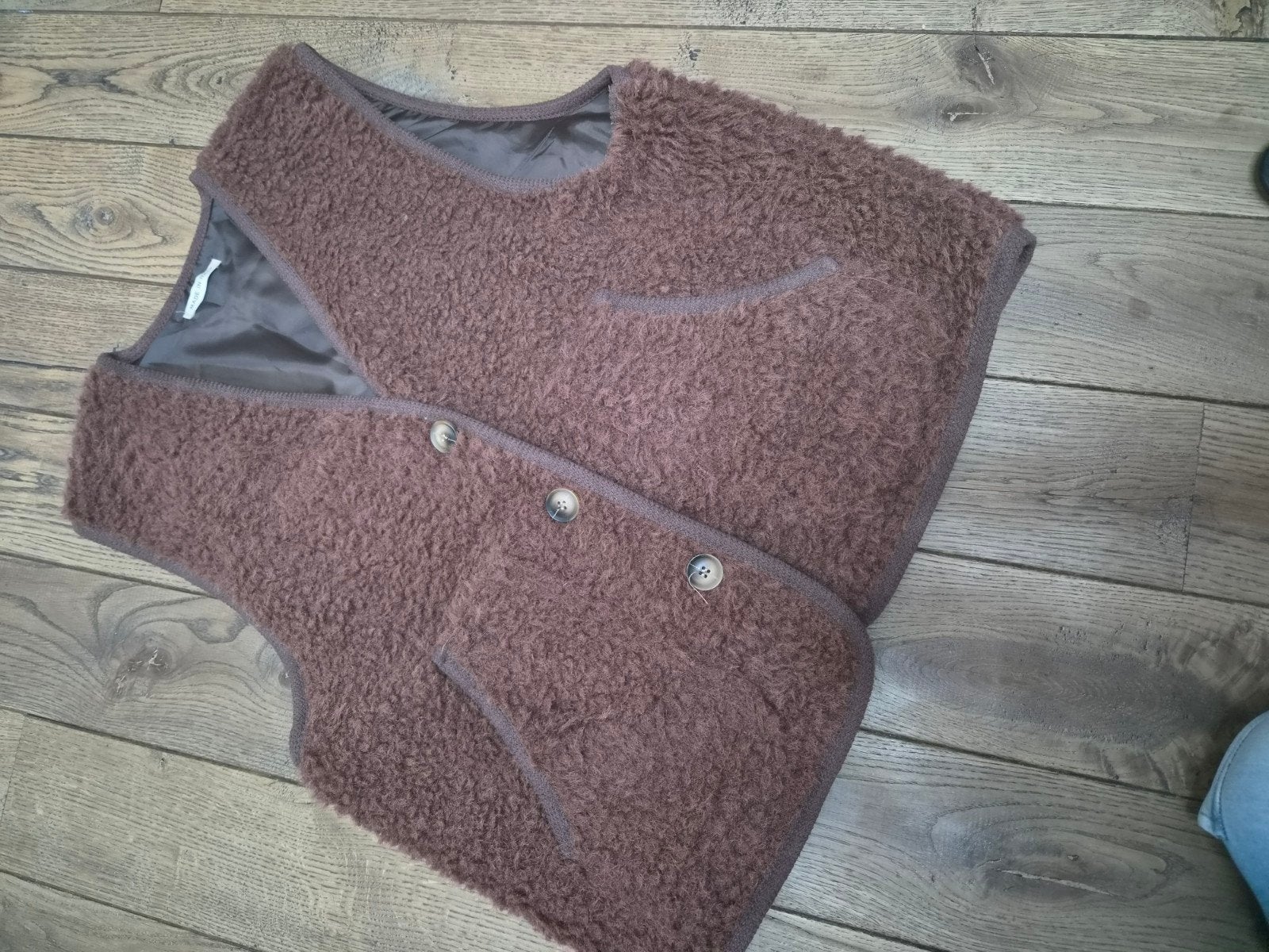 Bruin teddy gilet, draagbaar van maat 36 t/m 42, Kleding | Dames, Ophalen of Verzenden, Gedragen, Maat 36 (S), Bruin